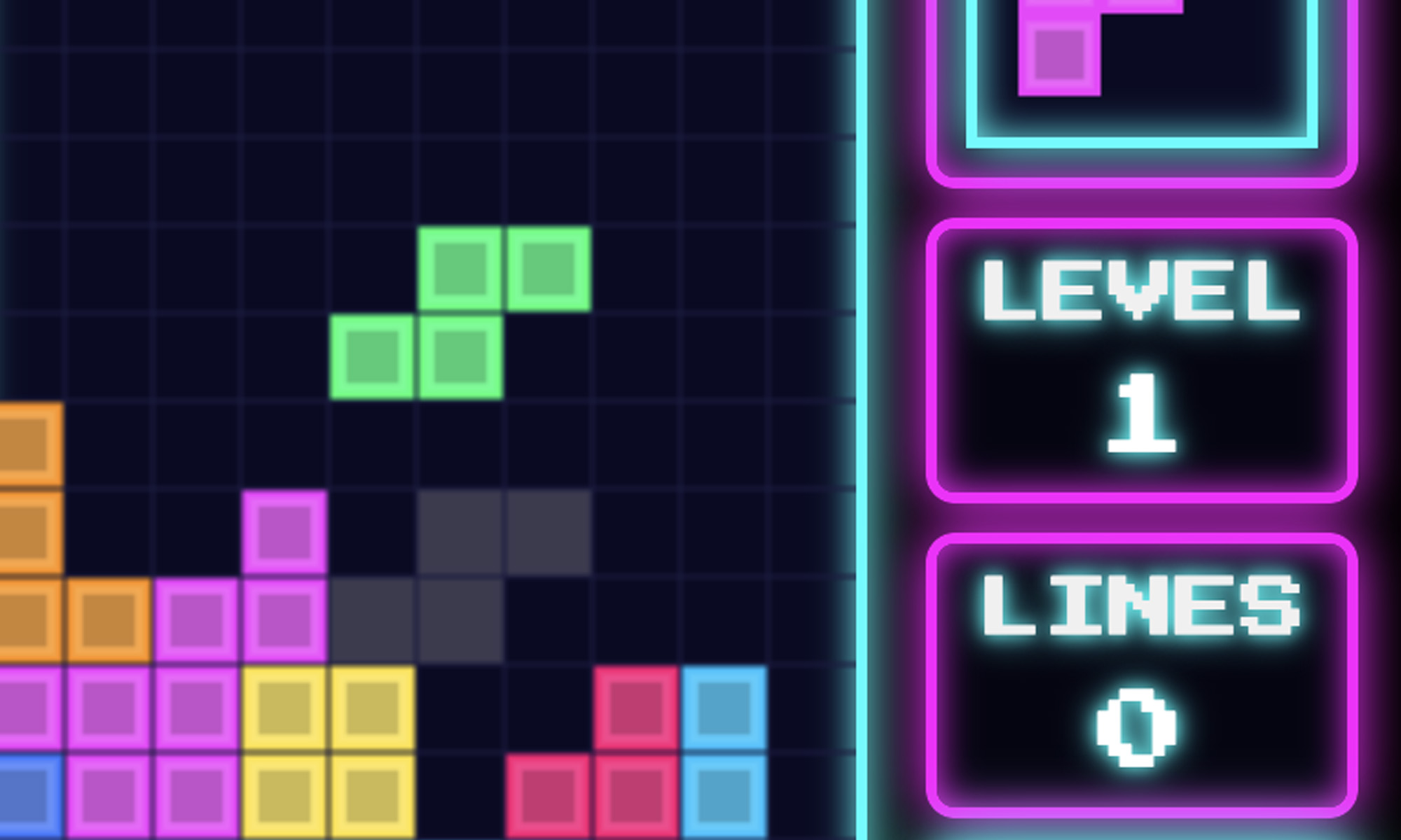 Stylized Tetris gameplay illustration